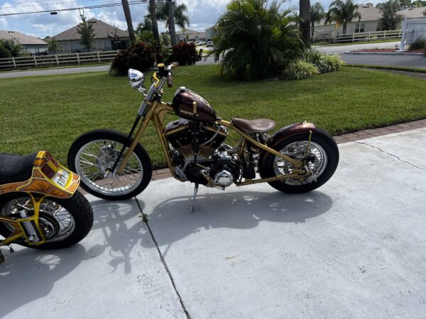 Retro brown motorcycle Root Beer